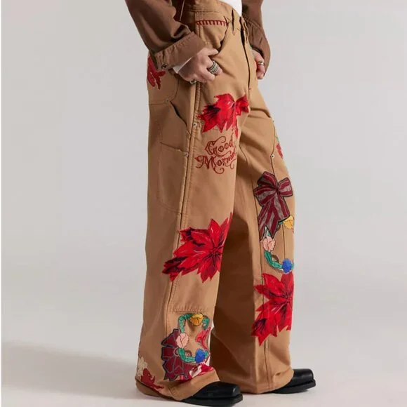 Free People We the Free Bright Time Craft Embroidered Pants MSRP $298 - Picture 5 of 16